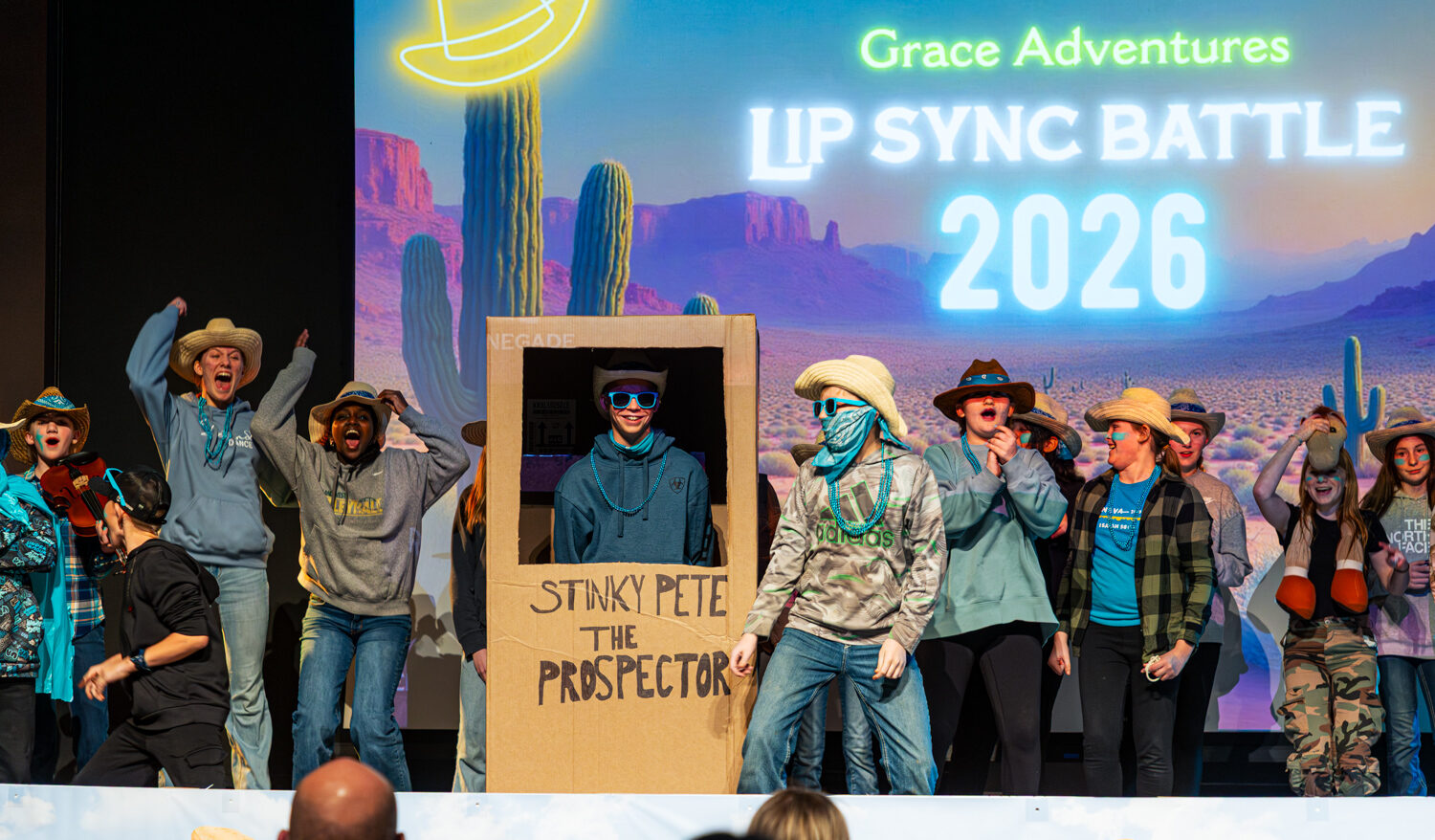 Teens participating in Lip Sync Battle